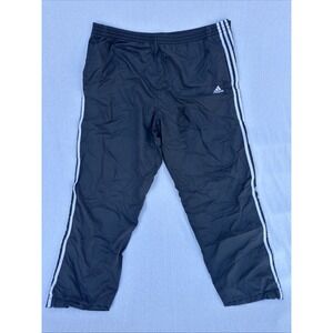 Adidas Pants Mens Black Sz XXL Team Tear Away Lined Windbreaker Comfy Meesh Y2K